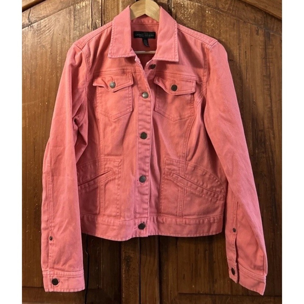Women's LRL Lauren Jeans Co. Ralph Lauren Denim Jean Jacket Button Front Large